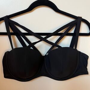 Adore Me Black Bra with Crisscross Straps